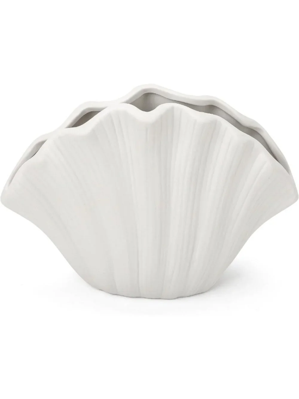 Coastal Ceramic Shell Vase - Modern Home Decor, Unique Centerpiece & Planter